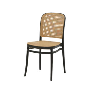 Silla Plástica Fausset Negro con Amarillo