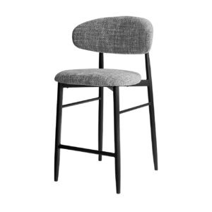 Taburete Tapizado Amy Gris