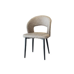 Silla Tapizada Paula Cuerina Café Claro