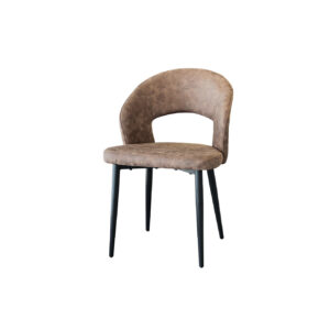 Silla Tapizada Paula Cuerina Café Oscuro